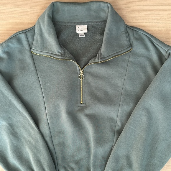 A New Day Teal Quarter Zip Sweatshirt Small - Picture 5 of 14